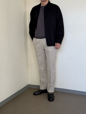 「UNIQLO（ユニクロ）のアイテム（ジャケット/アウター、ブラック系）」を使った、ゴンさん（メンズ・178cm）の春コーディネート