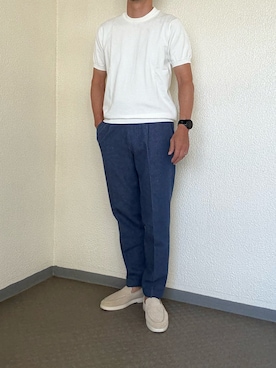「アイテム（ニット/セーター）」を使った、ゴンさん（メンズ・178cm）の夏コーディネート