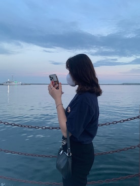 「海」｜「アイテム（スラックス）」を使った、75krskさん（レディース・157cm）の夏コーディネート