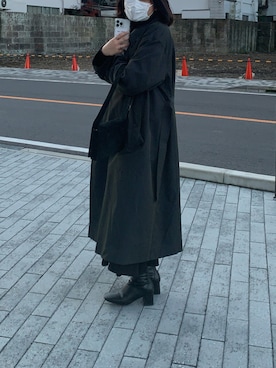 「nugu」｜「アイテム（トレンチコート）」を使った、75krskさん（レディース・157cm）の冬コーディネート
