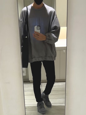 「SHAREEF（シャリーフ）のアイテム（スウェット）」を使った、ふじまさん（メンズ・174cm）の冬コーディネート