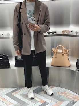 「kith」｜「アイテム（ジャケット/アウター）」を使った、ふじまさん（メンズ・174cm）の春コーディネート