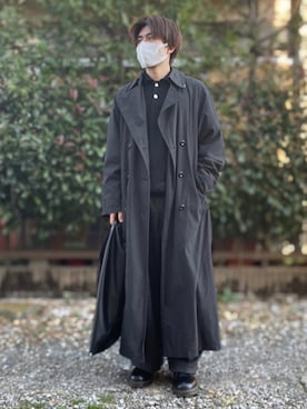 「Yohji Yamamoto（ヨウジヤマモト）のアイテム（ニット/セーター）」を使った、せーやさん（メンズ・166cm）の冬コーディネート