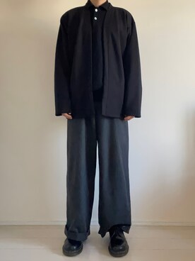 「Yohji Yamamoto（ヨウジヤマモト）のアイテム（ニット/セーター）」を使った、せーやさん（メンズ・166cm）の秋コーディネート
