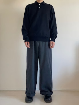 「Yohji Yamamoto（ヨウジヤマモト）のアイテム（ニット/セーター）」を使った、せーやさん（メンズ・166cm）の秋コーディネート
