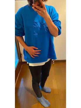 「blue」｜「アイテム（スウェット）」を使った、meeeeee531531さん（レディース・152cm）の春コーディネート