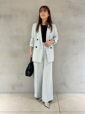 「アイテム（スーツジャケット、グリーン系）」を使った、yさん（レディース・153cm）の冬コーディネート