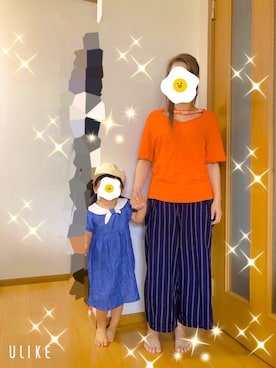 「赤トップス」｜chimuさん（レディース・149cm）の夏コーディネート