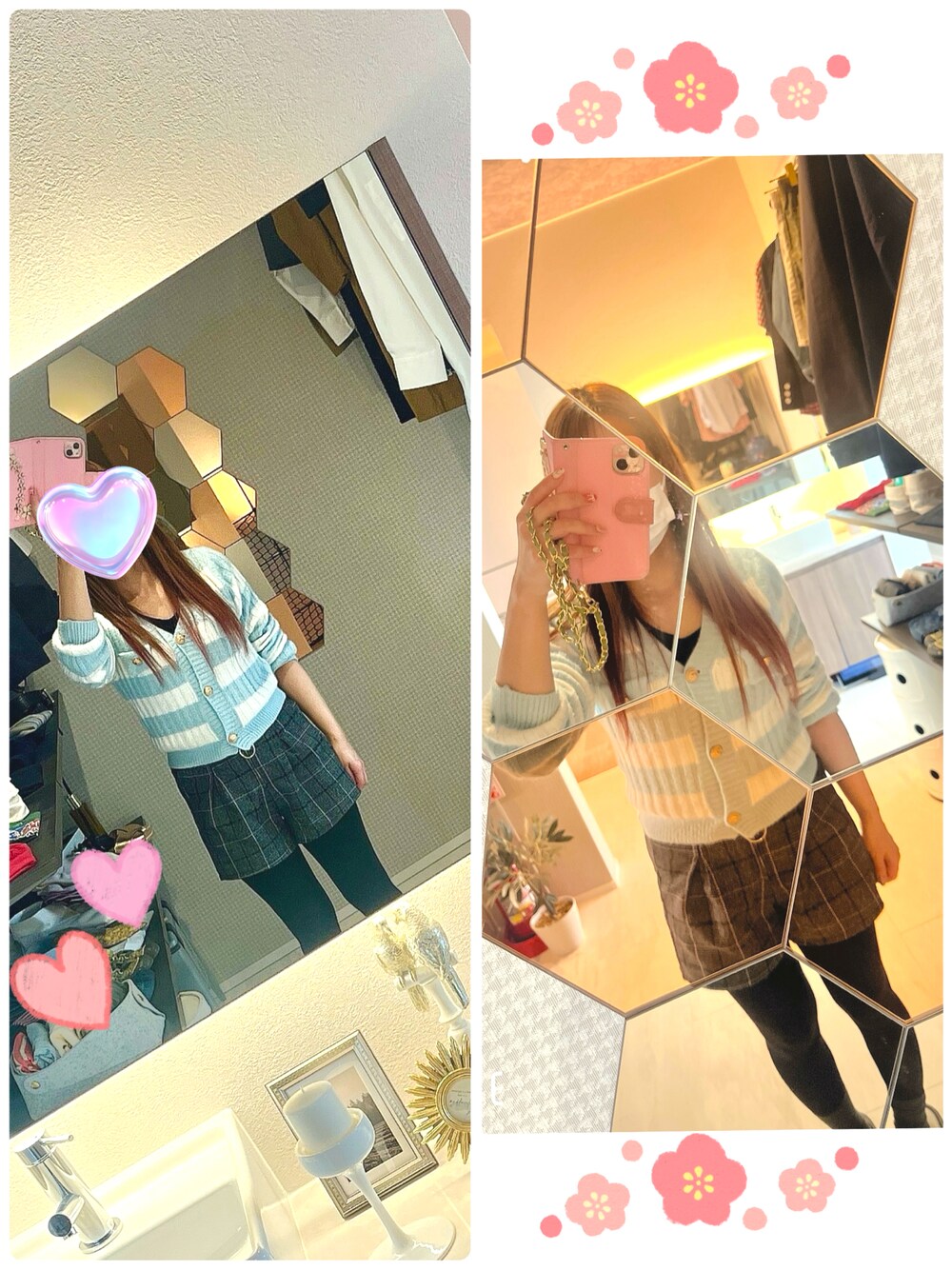 「水色トップス、ニット、冬コーデ、水色ニット、短パン、短パンスタイル、低身長女子」｜「SHEINのアイテム（ニット/セーター、ブルー系）」を使った、chimuさん（レディース・149cm）の冬コーディネートの1枚目の写真