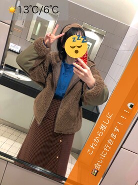 「MERLOT（メルロー）のアイテム（ブルゾン）」を使った、わかめごはん（道民）さん（レディース・153cm）の秋コーディネート
