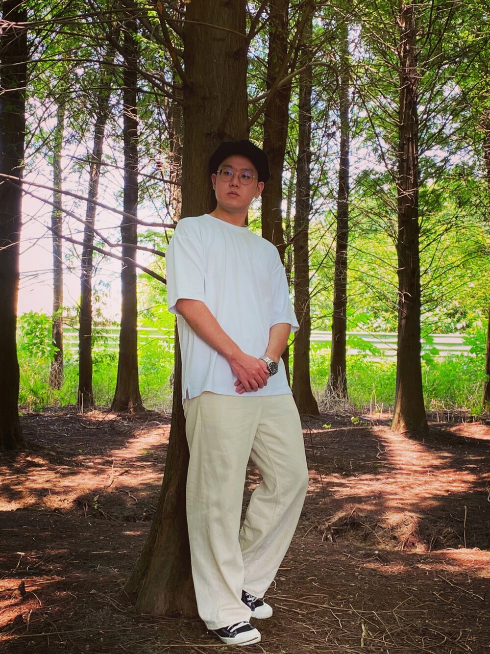 「夏、ootd」｜「SENSE OF PLACE by URBAN RESEARCHのアイテム（パンツ、ベージュ系）」を使った、Pjieeeeeさん（メンズ・172cm）の夏コーディネートの1枚目の写真