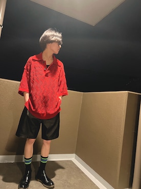 「INHERIT（インヘリット）のアイテム（パンツ）」を使った、chugsさん（メンズ・173cm）の夏コーディネート
