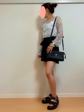 「CECIL McBEE（セシルマクビー）のアイテム（パンツ）」を使った、haruhugさん（レディース・154cm）の夏コーディネート