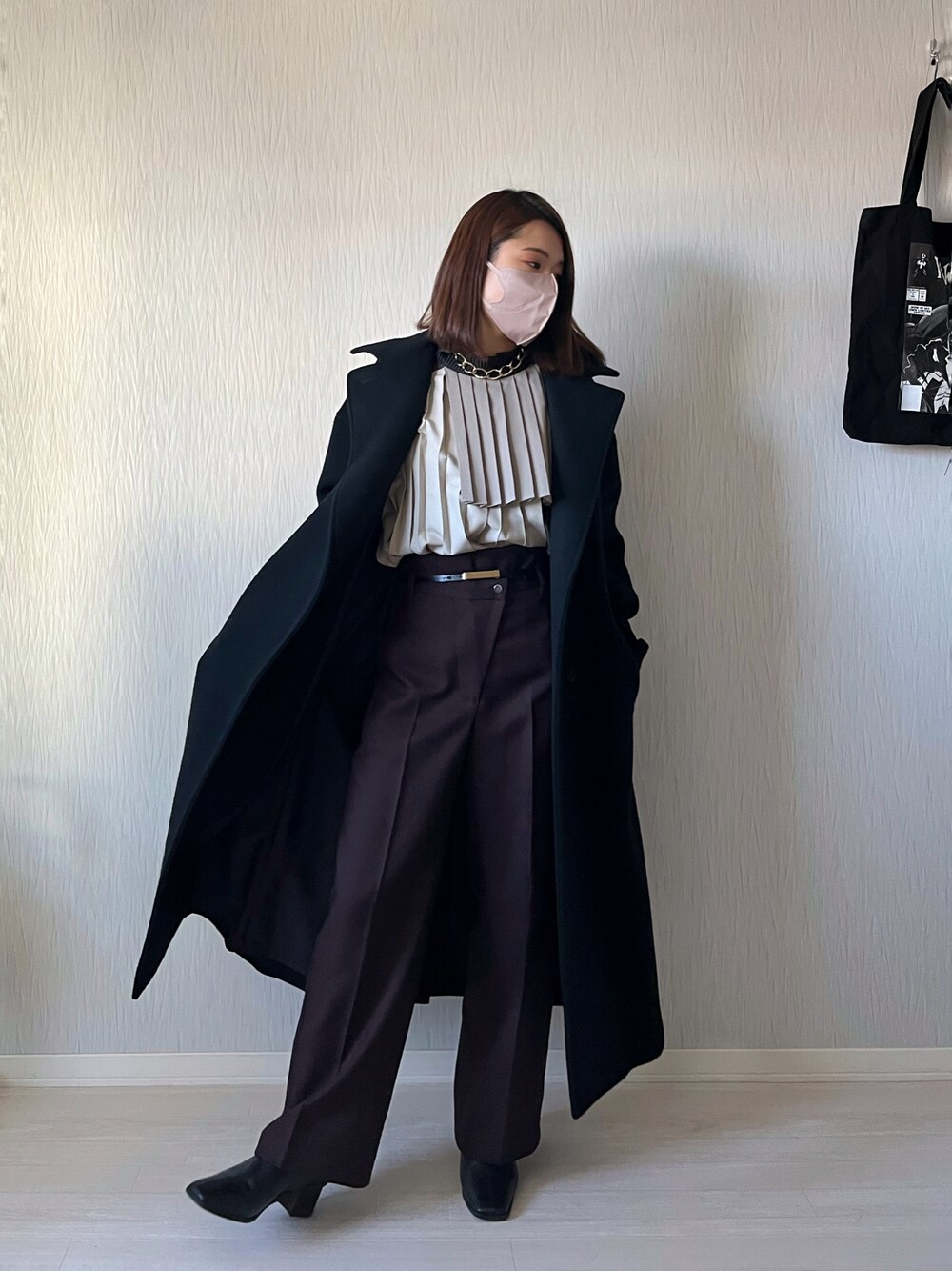 ビッグカラー2wayスタンドコートを使った人気ファッション