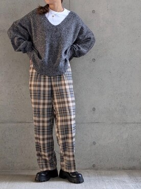 「Per sist ence（パーシエンス）のアイテム（パンツ）」を使った、Per sist enceさん（レディース・162cm）の秋コーディネート