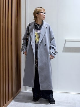 「アイテム（チェスターコート）」を使った、aikaさん（レディース・158cm）の秋コーディネート