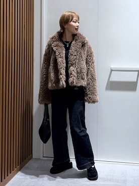 「FREE'S MART（フリーズマート）のハーフムーンバッグ（ハンドバッグ）」を使った、aikaさん（レディース・158cm）の秋コーディネート