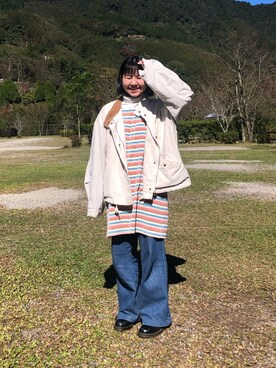 「Dr. Martens（ドクターマーチン）のアイテム（ブーツ、ブラック系）」を使った、Lynnさん（レディース・151cm）の冬コーディネート