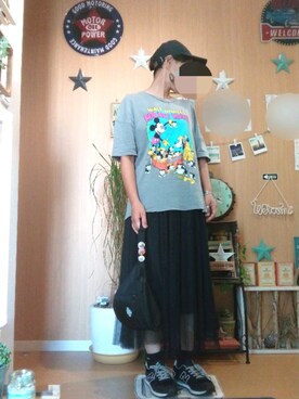 「キャップ女子」｜みゅうさん（レディース・160cm）の夏コーディネート