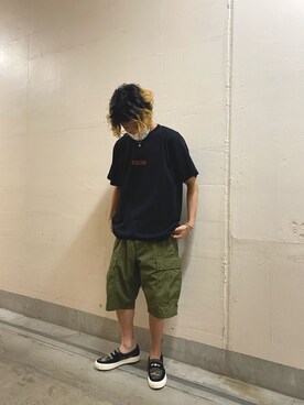 「AVIREX（アヴィレックス）のアイテム（スリッポン）」を使った、kkさん（メンズ・160cm）の夏コーディネート