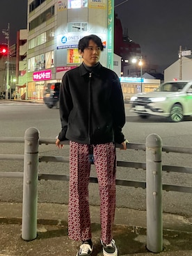 「インスタフォローしてね！」｜「アイテム（ブルゾン）」を使った、田村海翔さん（メンズ・170cm）の冬コーディネート