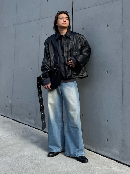 Lui's ルイス asymmetry bag/L cow nappa黒レザー セール】asymmetry bag/S cow nappa（ショルダーバッグ