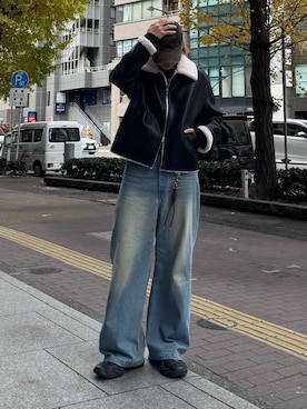 「アイテム（キャップ）」を使った、shunya kogaさん（メンズ・182cm）の冬コーディネート