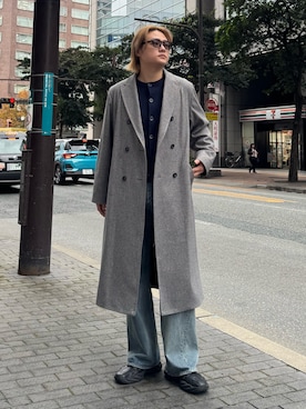 「アイテム（チェスターコート）」を使った、shunya kogaさん（メンズ・182cm・20代）の冬コーディネート