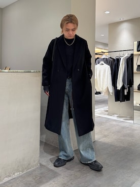 「アイテム（チェスターコート）」を使った、shunya kogaさん（メンズ・182cm・20代）の冬コーディネート
