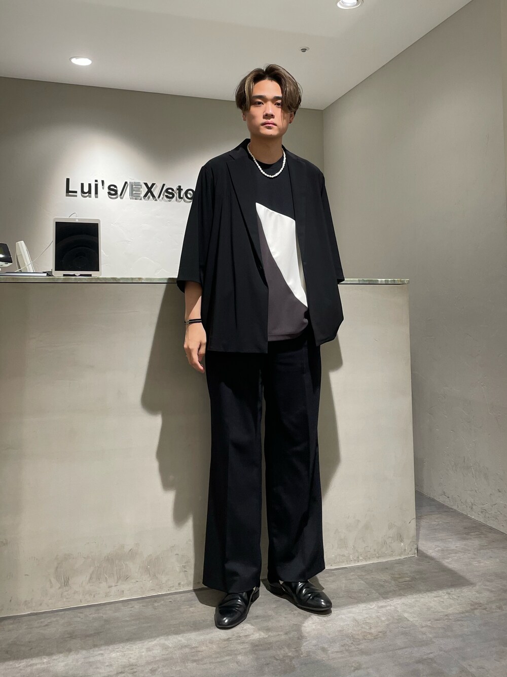 Lui's（ルイス）の「トリコット6分袖1Bオーバージャケット