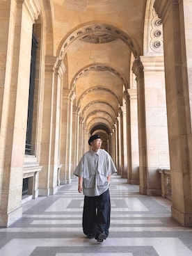 「KANGOL（カンゴール）のアイテム（帽子）」を使った、PLさん（メンズ・171cm）の冬コーディネート