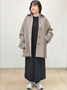 「アイテム（ステンカラーコート、グリーン系）」を使った、ICHINOSEさん（レディース・156cm）の秋コーディネート