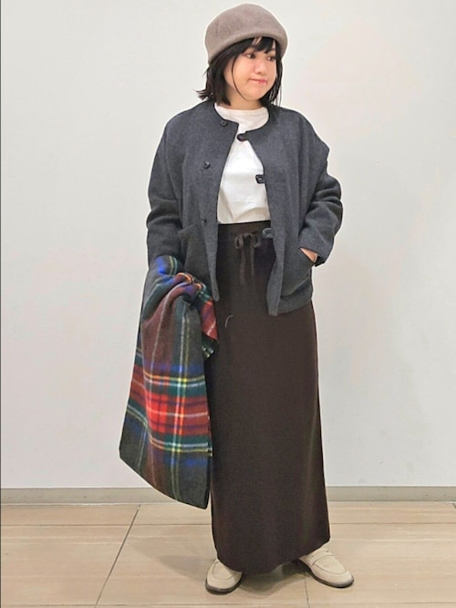 ウールクルーネックジャケット（ノーカラージャケット）｜かぐれ