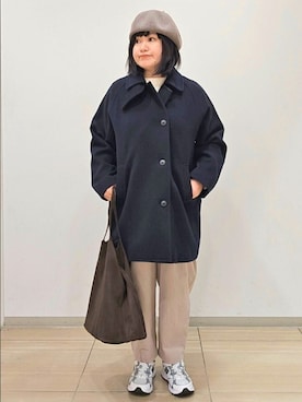 「アイテム（ハンチング/ベレー帽）」を使った、ICHINOSEさん（レディース・156cm）の秋コーディネート
