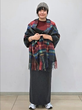 「アイテム（ニットキャップ/ビーニー）」を使った、ICHINOSEさん（レディース・156cm）の秋コーディネート