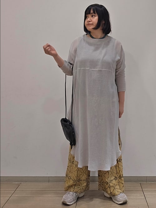 美品　かぐれ　ガーゼロングチュニック　ブラック ガーゼロングチュニック（チュニック）｜かぐれ（カグレ）の