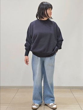 「かぐれ」｜「アイテム（スウェット）」を使った、ICHINOSEさん（レディース・156cm）の秋コーディネート