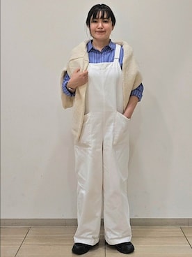 「アイテム（オールインワン・サロペット）」を使った、ICHINOSEさん（レディース・156cm）の秋コーディネート