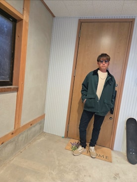 「LAKOLE（ラコレ）のアイテム（ブルゾン）」を使った、kkazuhikoさん（メンズ・171cm）の冬コーディネート