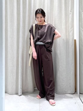 「アイテム（アクセサリー、グレー系）」を使った、yukaさん（レディース・150cm）の夏コーディネート