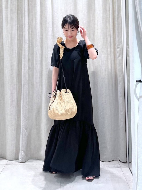 美品】バビロン BABYLONE ギャザーキャミワンピ 重ね着 ロング