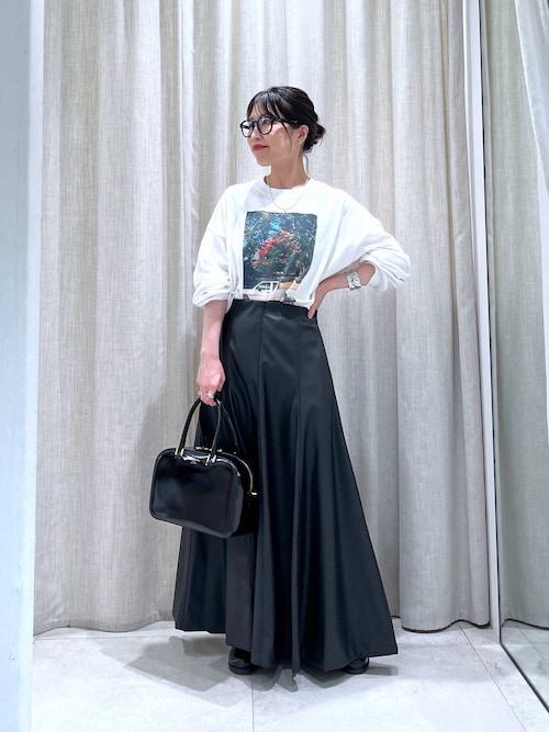 週末限定価格　BABYLONE【柳橋唯さんコラボ】フレアスカート　グレー セール】【柳橋唯さんコラボアイテム】バックジップフレアスカート