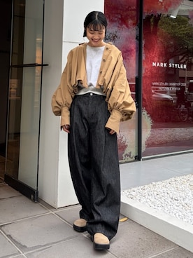 「Ungrid（アングリッド）のアイテム（ブルゾン）」を使った、北畠まみさん（レディース・159cm）の秋コーディネート