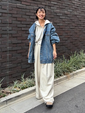 「Ungrid（アングリッド）のアイテム（デニムジャケット）」を使った、北畠まみさん（レディース・159cm）の秋コーディネート