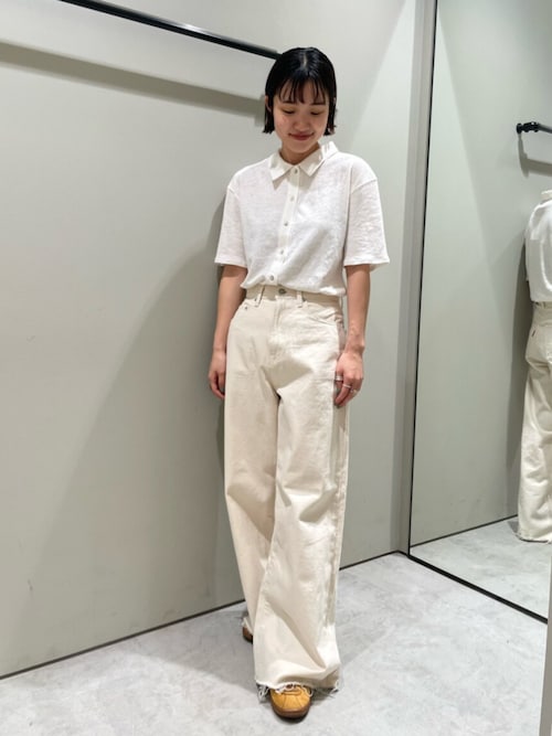 リネン混ハーフスリーブポロカーデ