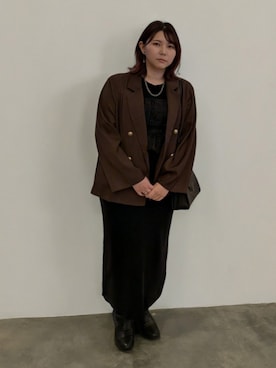 「アイテム（セットアップ）」を使った、飲酒さん（レディース・166cm）の秋コーディネート