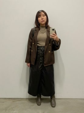 「アイテム（セットアップ）」を使った、飲酒さん（レディース・166cm）の冬コーディネート