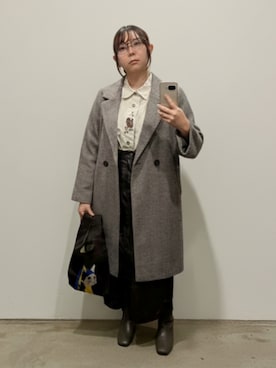 「GLOBAL WORK（グローバルワーク）のアイテム（ジャケット/アウター）」を使った、飲酒さん（レディース・166cm）の冬コーディネート