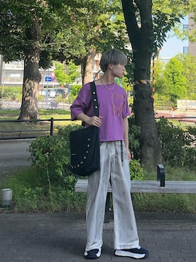 「MAISON SPECIAL（メゾンスペシャル）のアイテム」を使った、Shutaさん（メンズ・168cm）の夏コーディネート