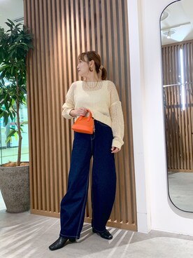 「短丈トップス」｜yukaさん（レディース・160cm）の秋コーディネート